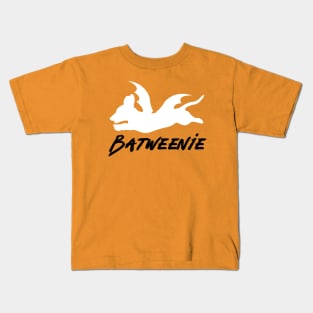 Batweenie Dachshund Black Lettering Kids T-Shirt